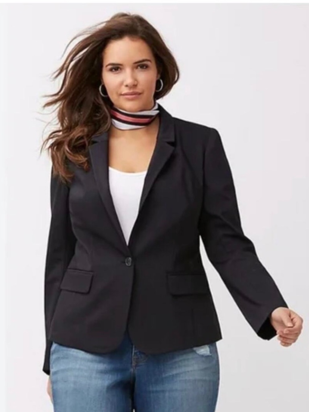 NWT: Lane Bryant Double Weave Stretch Blazer Black Size 16